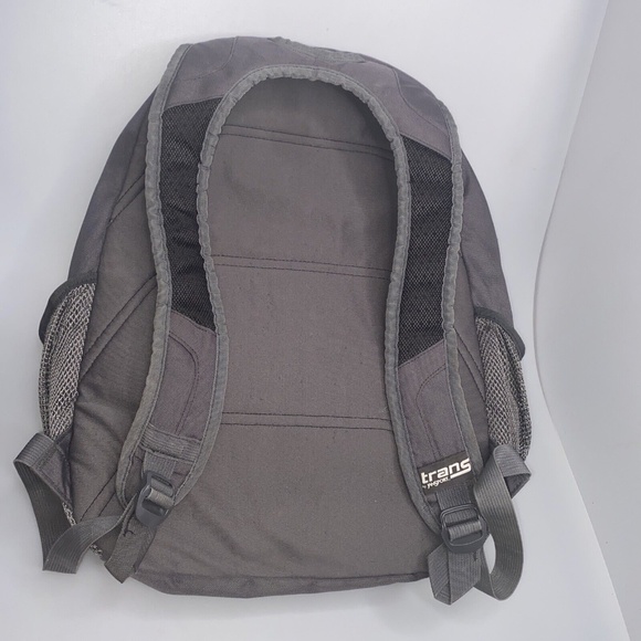 Trans By Jansport Backpack Bookbag Black Gray Plaid 17"x18"x6" - Picture 2 of 12